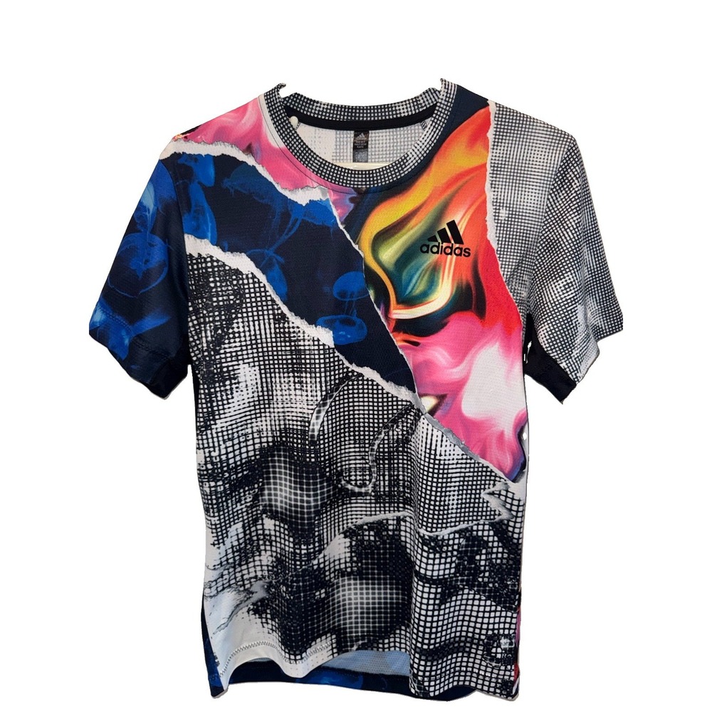 adidas US Series Printed FreeLift Tennis Shirt Men's Medium M Tech Tee HC8530
